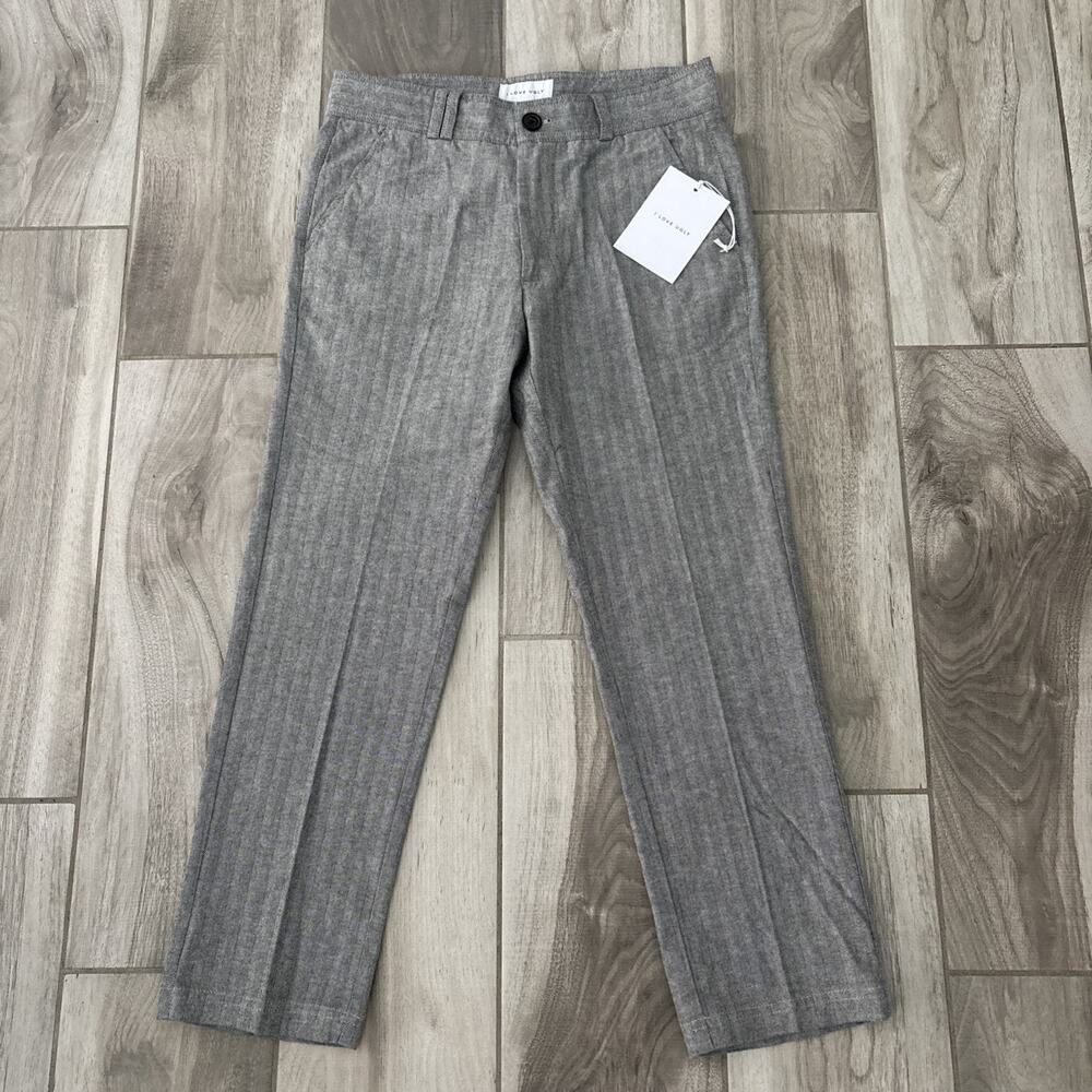 I Love Ugly Striped Gray Kobe Pants Size Small Slim Cotton Blend NWT